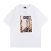 INS American Fashion Soho Vintage Tee York Block Phot-Shirt Duży krótkie rękaw