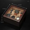 Watch Boxes Luxury Case Storage Box Wood Display Vintage Organizer 6 Slots Watchmaker Watches Pillow Gift Ideas