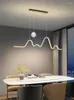 Chandeliers Modern Bend Bulb LED Ceiling Chandelier Luxury Home Personality Decor For Dinning Room Kitchen El Table Bar Long Hanging Lamp