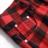 Mens Jeans Men Red Plaid Printed Pants Fashion Slim Stretch Trendy Plus Size Straight Trousers 230810