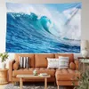 Tapestries wave tapestry ocean waves tema vägg hängande blå havs tapestries hawaii vägg filt tyg hem sovrum vardagsrum sovsal dekor r230810