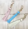 Keychains Creative Leopard Print Pu Tassel Pendant Imitation Super Slim Long Diy Bagage Ornament Accessories Keychain Leather