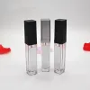 wholesale 7ML LED Empty Lip Gloss Tubes Square Clear Lipgloss Refillable Bottles Container Plastic Makeup Packaging with Mirror and Light LL