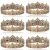 Wedding Hair Jewelry 18cm Royal King Round Black Tiaras Men Red Big Medieval Crowns Boys Witch Pageant Diadem Costume European Headpieces 230809