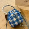 Verão balde drawstring designer sacos para mulher totes bolsas de náilon dueto náilon rosa grade outono outing moda novas senhoras crossbody saco mini