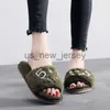 Slippers pearl letters fur slippers women perfume slides pantoffels dames crystal furry flip flops ladies comfy plush home slides shoes J230810