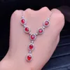 Pendant Necklaces Valuable Ruby Diamond cz Pendant Real 925 Sterling Silver choker Party Wedding Pendants Necklace For Women Girl Jewelry Gift