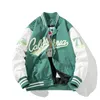 Hommes Vestes Broderie Varsity Veste Hommes Femmes Lettre Vintage Mode Baseball Manteau Mâle Printemps Automne Coupe-Vent Coréen Bleu Vert 230809