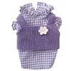 Vêtements pour chiens coréen violet deux pièces chemise Kitty automne mignon princesse tasse à thé hiver vêtements chauds