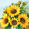 Fleurs décoratives Tournesol Artificiel Simulation Soie Haute Qualité Beau Bouquet De Noce Maison De Vacances Décoration