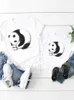 Dopasowanie rodzinnych strojów rodzinne stroje panda zabawne cudowne kobiety dziecko dziecko letnia mama dziewczyna chłopiec matka koszulka koszulka koszulka ubrania ubrania ubrania