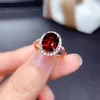 Cluster Rings 925 Sterling Silver Red Ruby Jewelry Ring For Women 14K Rose Gold Color Anillos De Bizuteria Bohemia Wedding Bands Box Girl