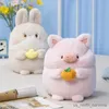 Animaux en peluche 30 cm mignon gros cochon lapin ours chien en peluche doux en peluche dessin animé Animal fourrure enfants poupée fille cadeau d'anniversaire