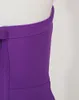 Casual Dresses Wholesale Sexy Bandage Dress Strapless Midi Off Shoulder Ruffles Women Celebrity Vestidos Purple