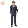 Suits Spring Autumn Formal Boys Suits for Weddings Children Party Costume 3Pcs Blue Blazer Vest Pants Wholesale Clothing Gray 230809