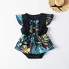 Family Matching Outfits Family Matching Outfits Soft Casual Holiday Wear 2023 New Summer Women Girls Printing Ruffle Dress Men Boys T-Shirt Baby Rompers R230810