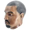 Realstic Black Male Man Mask Kanye Gold Digger Latex Rapper Costume Accessory HKD230810