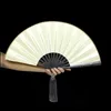 Kinesiska stilprodukter Legering Tungsten Steel Self Defense Kung Fu Folding Fan Metal Hand Fan med klassisk silkesduk Hantverk med Tassel Art Decor Gift R230810