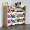 Storage Holders Racks Humble Crew Journey Toy Organizer with Shelf and 9 Bins Natural 230810