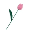 Decorative Flowers Innovative Artificial Rose Eye-catching Creative Knit Tulip Fake Flower Decor