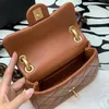 10A جودة مصمم حقيبة Flip Bag 18cm ليدي كيس كتف حقيبة كروسة جلدية حقيقية مع صندوق C548