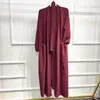 Etnik Giyim Ramazan Eid Abaya Dubai Türkiye Bıçaklı Elbise Müslüman Kadın Kimono Mütevazı Kaftan Çöp Femme İslami Açık Abayas Kadınlar için