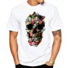 Men's T Shirts Men Fashion Skull With Headphones Design Short Sleeve Casual Tops Hipster Vintage Printed T-Shirt Cool Tees