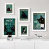 Tela dipinto di carta da culo da gatto nero stai cazzando la parete arte del bagno nordico poster e stampe immagini murali per decorazioni per la camera da letto senza cornice wo6