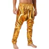 Men's Pants Mens Metallic Shiny Shorts Fashion Loose Short Clubwear Stage Performance Costume Music Festival Disco Theme Party Outfit