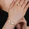 Halskette Ohrringe Set BrideTalk Armreif Ring Türkis Für Frauen Hochzeit Party Zirkonia Hochwertiges Dubai Brautarmband