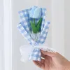 Fleurs décoratives cadeau faux bouquet de fleurs artificielles tulipe main tenant PU saint valentin professeur pour amoureux