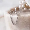 Boucles d'oreilles pendantes mode Double chaîne siamoise percée pour femmes Punk Simple rue filles garçon boucle d'oreille