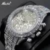 Montres-bracelets MISS Full Diamond Hommes Montres Top Marque De Luxe Ice Out Calendrier Quartz Design Classique Semaine Affichage Étanche Horloge 230809