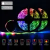 LED -remsa lampor RGB Light Kit 16.4ft 32.8ft LED -bandljus 150LED SMD5050 Vattentät musik Sync Färg Byt Bluetooth Controller RGB 12V