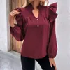 Commuter Ropa de mujer Camisas Colección de principios de otoño Camisa con diseño de manga larga con volantes