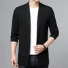 Suéteres para hombre 2023 Otoño Invierno manga larga Casual bolsillos sólidos cárdigan cálido hombre suelto punto abierto suéter chaqueta abrigos C15