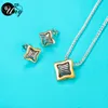 Свадебные украшения наборы Uny Jewel Designer Inspired Stars Set Set Fashion Box Chee Counting Post Серьга Двух Тон Рождественский подарок валентинки 230809