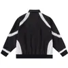 Męskie kurtki Hip Hop Streetwear Men Varsity Jacket Patchwork Black White Harajuku Windbreaker Ogabrywa ścieżka Zipper Up 230810