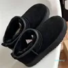 المصمم -Women's Mini Snow Boots Women Fashion Fashion السميكة السفلية منصات الشتاء الجوارب الدافئة الكستناء