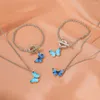 Necklace Earrings Set Fashion Cute Colorful Butterfly Jewelry Wholesale Clavicle Chain Bracelet For Women