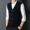 Men's Sweaters 2023 Autumn And Winter Loose Large Cashmere Vest V-neck Sleeveless Warm Cardigan