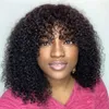 Synthetic Wigs Curly Human Hair Wigs For Women Human Hair Bob Wig Kinky Curly Wig With Bangs Perruque Cheveux Humain Full Machine Made Wig 230809