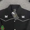 Herrspåriga nålar Butterfly broderad vintage skoldräkt skjorta byxor avslappnad jacka set j230810