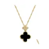 펜던트 목걸이 패션 Classic4/Four Leaf Clover Pendants 여자 발렌타인 MO DHEKG를위한 18K 어머니 스테인레스 스틸 도금 18