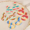 Dangle Oorbellen Mode Boheemse Multicolour Voor Vrouwen Acryl Polymeer Klei Ronde Hanger Oorbel Partij Sieraden Geschenken