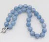 Chains Ligtht Blue Jade Round 12mm 14mm Necklace 17inch Wholesale Beads Nature Woman