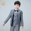 Garnitury Nimble Spring Autumn Formal Boy Suit na wesele imprezę Partyjna Kostium Hurtowa Odzież 3PCSSet Blazer Vest Pants 230809