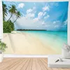 Tapestries Ocean Landscape Tapestry Sea Beach Palm Tree vardagsrum sovrum bakgrund vägg hängande gardin bordduk utomhus heminredning r230810