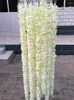 Flores decorativas brancas orquídea artificial glicínia flor de videira 2 metros de comprimento grinaldas de seda para cenário de casamento decoração adereços de tiro