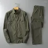 Męskie koszule 2023 Trzeszki wojskowe Koszulka taktyczna garnitur Mężczyźni oddychający szybkie suszące spodnie Cargo Pracuje Camisa Man Outdoor i